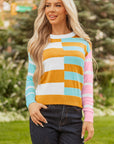 Stripe Colorblock Long Sleeve Sweater