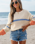 Gracelynn Striped Drop Shoulder Cozy Sweater