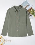 Lucia Ribbed Texture Button Up Shacket