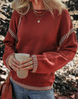 Presley Contrast Crew Neck Sweater