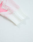 Star Ribbed Trim Drop Shoulder Oversized Sweater