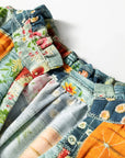 Floral Half Placket Collared V-Neck Blouse