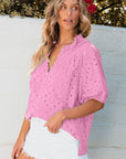 Arielle Embroidered Hollow-out Puff Sleeve Blouse