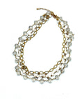 Necklace Freshwater Pearl w/Glass Bead & Filigree Gold 18” w/ 2” Extension