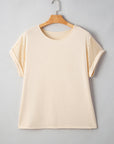 Plus Size Lace Patchwork Short Sleeve Top