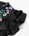 Veda Floral Embroidered Tiered Ruffled Mini Dress