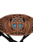Bronc Halter with Tooled Cross Noseband