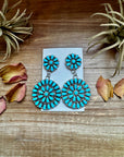 Big Cluster Dangle Earrings – Sleeping Beauty Turquoise & Sterling Silver