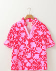 Floral Ruffle Puff Sleeve Blouse