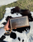 Gold Foil Leather Boot-Stitch Women’s Wallet