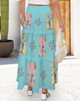 Baha Ranch Retro Pop Western Prairie Maxi Skirt