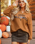 Sequin Happy Halloween Long Sleeve Top
