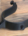 Hilason Western Black Steel Mens Rodeo Horse Riding Spurs Pair W/ 1 Inch Band