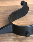 Hilason Western Black Steel Mens 5 Degree Bull Riding Spurs Pair