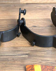 Hilason Western Black Steel Mens 5 Degree Bull Riding Spurs Pair
