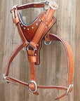Large Leather Dog Harness Mahogany Genuine With Matching Leash Hilason