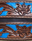 HILASON Western Genuine Leather Belt for Men Women Cowboy Cowgirl Handmade Unisex Full Grain Heavy Duty Floral Tooled Belt