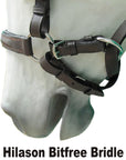 Bitfree Leather English Bitless Bridle Horse Reins Brown Hilason
