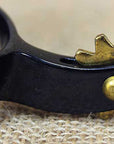 Hilason Western Black Steel Horse Riding Youth Spurs Pair W/ Rowel