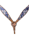 HILASON Western Horse Leather Headstall & Breast Collar Tack Set Aztec