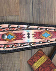 Hilason Horse Leather Bridle Headstall Breast Collar Black Aztec Painted
