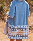 Aztec Geometric Open Front Cardigan