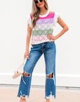 Alena Hollowed Knit Scallop Edge Sweater Vest