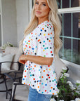 Keira Polka Dot Babydoll Blouse