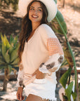 Alora Palm Leaves Polka Dot Loose Blouse