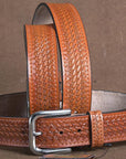 HILASON Western Genuine Leather Belt for Men Women Cowboy Cowgirl Handmade Unisex Full Grain Heavy Duty Tooled Belt for Jeans