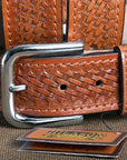HILASON Western Genuine Leather Belt for Men Women Cowboy Cowgirl Handmade Unisex Full Grain Heavy Duty Tooled Belt for Jeans