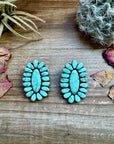 Mint Concho Large Clay Stud Earrings