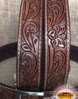 HILASON Western Genuine Leather Belt for Men Women Cowboy Cowgirl Handmade Unisex Full Grain Heavy Duty Floral Tooled Belt
