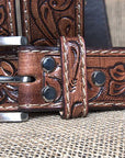 HILASON Western Genuine Leather Belt for Men Women Cowboy Cowgirl Handmade Unisex Full Grain Heavy Duty Floral Tooled Belt