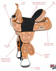 Western Horse Child Saddle Treeless American Leather Barrel