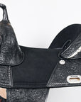 Western Horse Treeless Trail Barrel Saddle American Leather Black Hilason