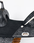 Western Horse Treeless Trail Barrel Saddle American Leather Black Hilason