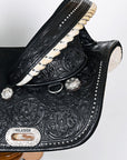 Western Horse Treeless Trail Barrel Saddle American Leather Black Hilason