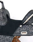 Hilason Western Horse Treeless Barrel Racing American Leather Saddle