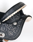 Hilason Western Horse Treeless Barrel Racing American Leather Saddle