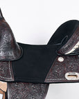 Western Horse Saddle Hilason Treeless American Leather Barrel
