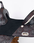 Western Horse Saddle Hilason Treeless American Leather Barrel