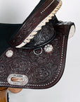 Western Horse Saddle Hilason Treeless American Leather Barrel