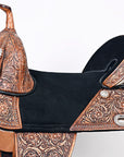 Hilason Western Treeless Trail Barrel Racing American Leather Saddle