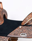 Hilason Western Treeless Trail Barrel Racing American Leather Saddle
