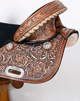 Hilason Western Treeless Trail Barrel Racing American Leather Saddle