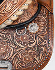 Hilason Western Treeless Trail Barrel Racing American Leather Saddle