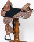 HILASON Treeless Western Trail Barrel Racing American Leather Saddle Dark Brown | Horse Saddle | Western Saddle | Treeless Saddle | Saddle for Horses | Horse Leather Saddle