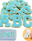 Blue Self Adhesive Chenille Letters Patches