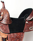 Hilason Western Horse Treeless Trail Barrel American Leather Saddle